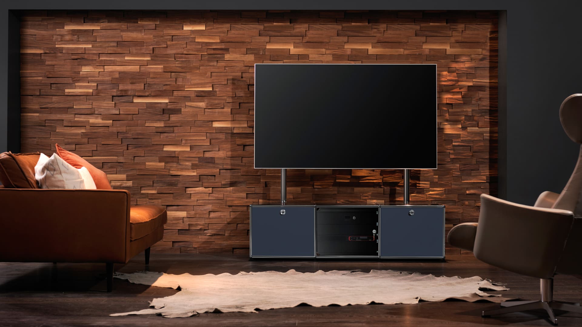 USM Haller Design TV-Sideboard: Stilvolle Lösung für Medientechnik und Konferenzraumgestaltung